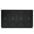 thumbnail image 3 of May in Color 60" Large Buffet Cabinet with Storage, Fluted Sideboard with Doors and Adjustable Shelves, for Kitchen, Dining Room, Living Room, Black, 3 of 8