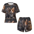 thumbnail image 4 of Lsque Wide Eyed Cartoon Cats Women's Short-Sleeved Pajama Set - 2 Piece Soft and Lightweight Sleepwear Set-X-Large, 4 of 9
