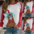 thumbnail image 2 of Fesfesfes Women's Long Sleeve Tops Chicken with Bandana Printed Raglan Long Sleeve Blouse Tops Shirt, 2 of 5