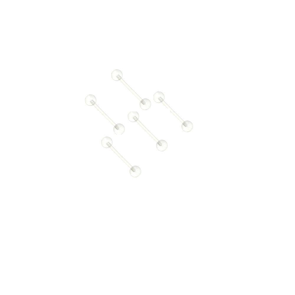 5 pc. uv clear Flexible bio tongue rings retainers nipples 14G 5/8