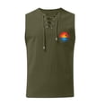 thumbnail image 3 of Camisetas de Verano para Hombre, Corbata Casual de Color Sólido sin Mangas Cuello Redondo Camiseta de Camiseta Hecha de 60% Algodón 40% Lino, Bajo Camisetas para Hombres, 3 of 3