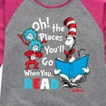 thumbnail image 3 of Dr. Seuss - Oh Places Youll Go When You Read - Toddler And Youth Girls Raglan Graphic T-Shirt, 3 of 6