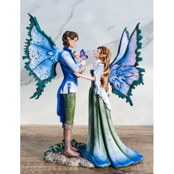 Amy Brown Fairy Couple And Baby Family Love Statue Fairies Pixies Fantasy Decor