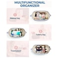 thumbnail image 6 of BAGSMART Wide-open Makeup Bag Cosmetic Pouch Organizer Travel Toiletry Bag Essentials Accessories for Women Girls, Quilted Purple, 6 of 8