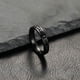 thumbnail image 1 of Anillo de pareja de acero de titanio con circonitas cuadradas estrelladas de una o dos filas de joyería de acero inoxidable para mujer, 1 of 6