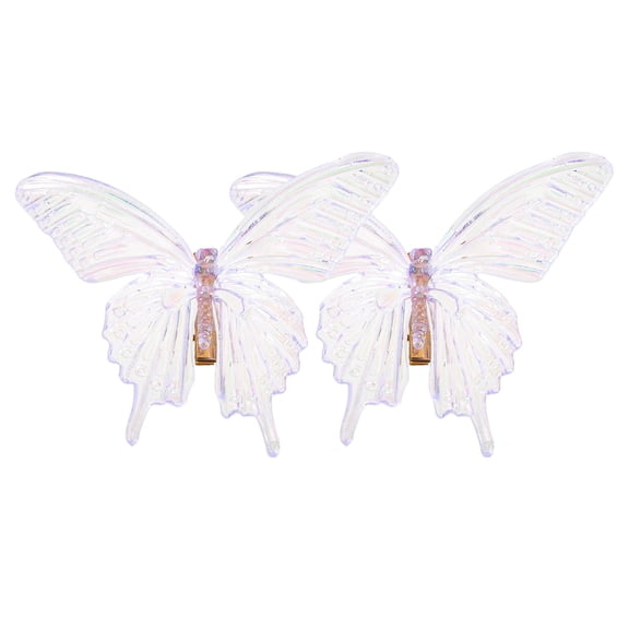 WRITWAA 2-Pack Transparent Butterfly Hair Clips for Women and Girls, Hairpins for Styling and Everyday Use