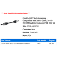 thumbnail image 2 of Front Left CV Axle Assembly - Compatible with 2004 - 2008, 2010 - 2011 Mitsubishi Endeavor FWD 3.8L V6 2005 2006 2007, 2 of 2