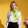 thumbnail image 2 of Unique Bargains 1 Pc Scarf Pattern Rose Neck Scarf Fluorescent Green, 2 of 5