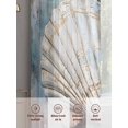 thumbnail image 6 of Blue Coastal Sheer Curtains 84 Inch Length 2 Panels Set, Retro Botanical Beach Nautical Shell Voile Window Treatment Rod Pocket Curtains Sheers Drapes for Bedroom/Living Room/Kitchen 52"x84"x2, 6 of 7