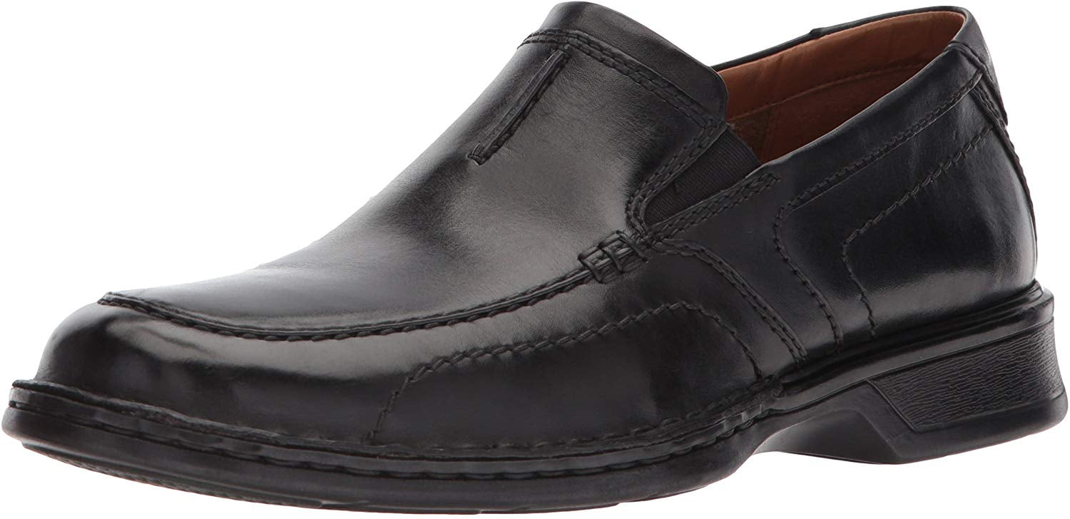 clarks black leather loafers