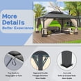 thumbnail image 5 of ALAULM 12'x14' Hardtop Gazebo, Galvanized Metal Double Roof with Brown Netting & Curtains, Sunshade for Patio, Backyard & Deck, 5 of 7