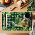 thumbnail image 2 of St. Patrick's Day Placemats Set of 12, Shamrocks Green Boots Bools Farm Plaid Placemats for Dining Table, Place Mats for Kitchen Tabletop, Waterproof Wipeable Dining Table Mats Set, 2 of 9