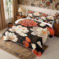 thumbnail image 3 of Manfei Vintage Peony Bloom Quilt Full 3-Piece,Oriental Floral Full Bedspread Sets,1 Coverlet and 2 Pillowcases, 3 of 7
