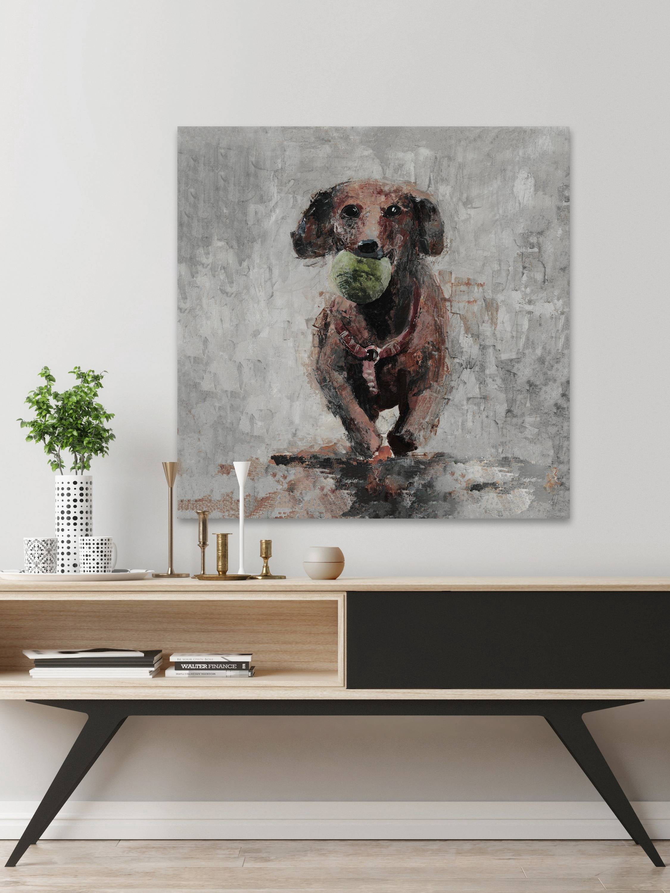 Marmont Hill Throw the Ball Canvas Wall Art