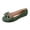 Army Green, variant on Women's Bow Decor Loafers Slip On Pointed Toe Low Heel Flock Upper for Casual Daily Work Party Footwear