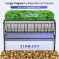thumbnail image 4 of Cattle Hay Feeder, Food Grade Surface, 35+25 Gal Dual Chambers, Galvanized Steel Livestock Bowl, Hay Feeder, For Sheep, Goat, Farm​, 4 of 7