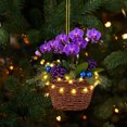 thumbnail image 6 of Christmas Flower Basket Ornament, 2D Flat Hanging Decoration, Acrylic Pendant for Holiday Trees and Home Decor, 6 of 9