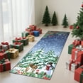 thumbnail image 4 of Haperlare 2'x6' Christmas Rug Winter Holiday Carpe with Non Slip Backing, Stain-Resistant Christmas Tree Snowman Indoor Mats for Hallway Bedroom Kitchen, Blue, 4 of 8