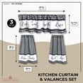 thumbnail image 6 of Farmlyn Creek 3-Pc Kitchen Curtains & Valance Set - Farmhouse Kitchen Decor Buffalo Check Pattern - Semi-Sheer Window Curtains Over Sink - 3-Pc Tier Panel Set - Black & White, 29 x 36 in, 6 of 10