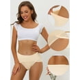 thumbnail image 3 of DARING DIVA Women's Ribbed High Leg Underpants Available In Plus Size M Beige, 3 of 6