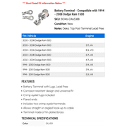 Battery Terminal - Compatible with 1994 - 2008 Dodge Ram 1500 1995 1996 1997 1998 1999 2000 2001 2002 2003 2004 2005 2006 2007