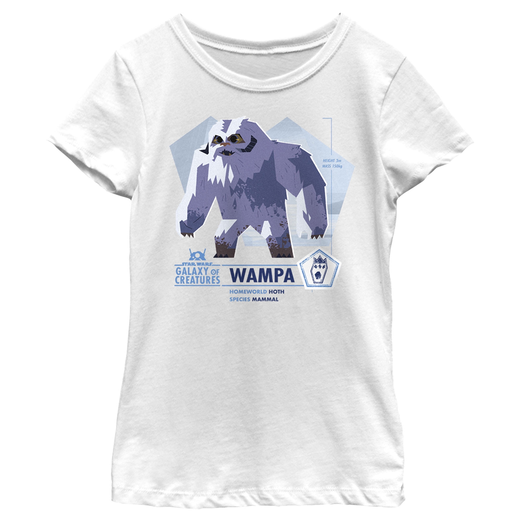 Girl's Star Wars: Galaxy of Creatures Wampa Species Graphic Tee White Large  