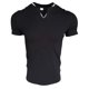 thumbnail image 2 of Negro L tamaño muscular fitness hermanos deportes de manga corta con cuello en V camiseta de fitness algodón puro ropa de entrenamiento de moda de gran tamaño, 2 of 8