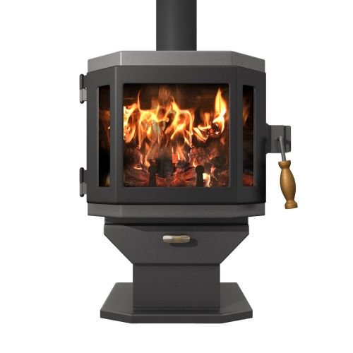 Charcoal Catalyst Wood Stove with Satin Black Door and Room Blower Fan -  Walmart.com