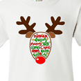 thumbnail image 4 of Inktastic Christmas Reindeer Face with Names and Red Nose Youth T-Shirt, 4 of 5