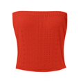 thumbnail image 4 of DondPO Ruffled Tube Tops Flowy Strapless Top Strapless Tops For Women Plus Size Y2k Sleeveless Tube Tops Cotton Tube Tops For Women Orange S, 4 of 5
