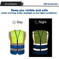 thumbnail image 3 of Reflective Vest Class 2 Safety Vests ANSI with 5 Pockets Zipper High Visibility Construction Uniform, 3 of 5