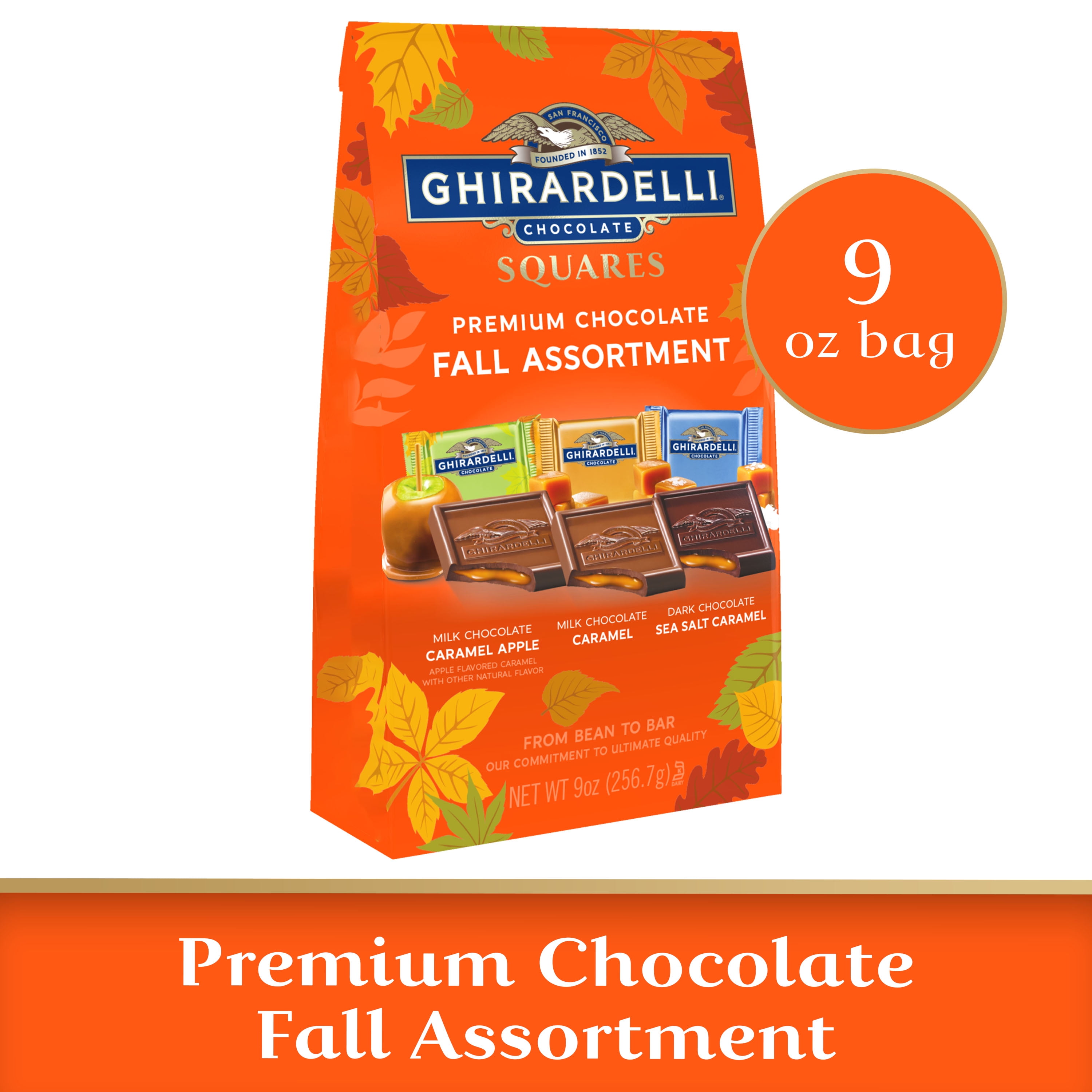 GHIRARDELLI Premium Chocolate Fall Assortment Squares, 9 Oz Bag