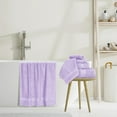 thumbnail image 5 of MyOwn Ultra Soft 8-Piece Towel Set - 100% Pure Ringspun Cotton, Contains 2 Oversized Bath Towels 27x54, 2 Hand Towels 16x28, 4 Wash Cloths 13x13 - Ideal for Everyday use, Hotel & Spa - Purple, 5 of 6