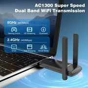Wonlink 1300Mbps WiFi Adapter for PC,2.4G/5.8G Wireless Network Dongle USB Wifi Adapter for Win10/11