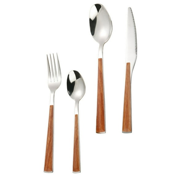 Cutlery Spoon Travel Forks Spoons Table Knife Vintage Western Flatware Wood Handle with Wooden Kit