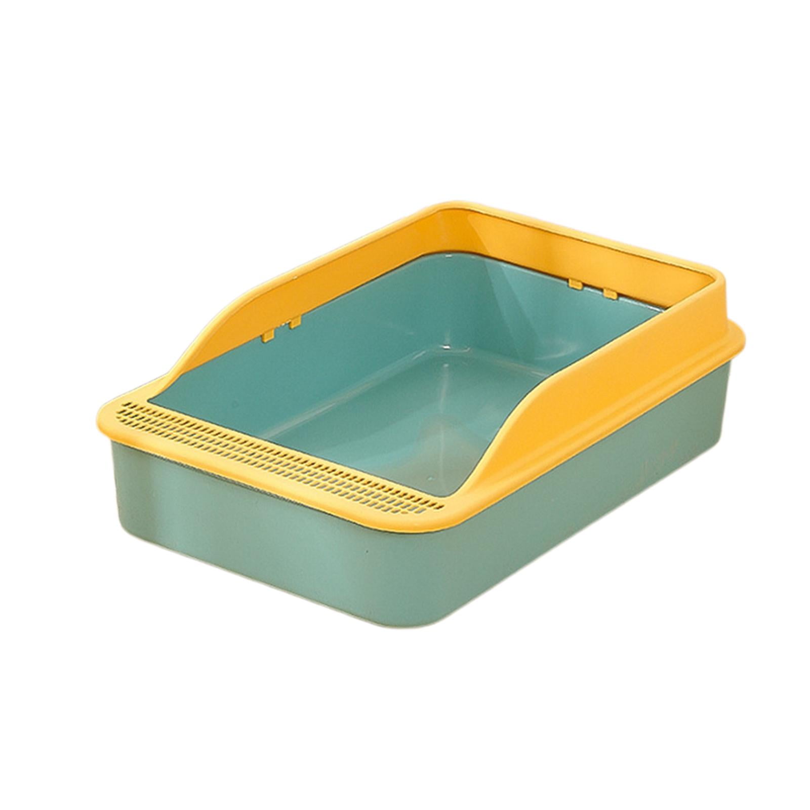 Tooyful Cat Potty Toilet High Sided Anti Splashing Prevent Sand Leakage Cat Toilet Pet Litter Tray for Small Animals Travel Indoor Cats green M