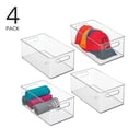 thumbnail image 2 of mDesign Deep Plastic Closet Storage Organizer Bin with Handles - 4 Pack - Clear, 2 of 9