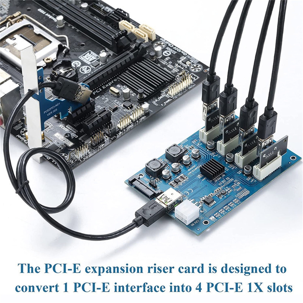 PCIE 1X To 4 Port Expansion Card ASM1184e Main Control For Multiple Graphics Cards Desktop Computer