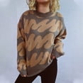 thumbnail image 2 of WEAIXIMIUNG Cardigan pour Femmes Léger Sans Boutons Pull Épais à Col Rond avec Motif Rayé Ondulé, 2 of 8