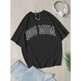 thumbnail image 3 of Women's Summer Casual Oversized T-Shirt With Round Neckline And Letter Print Design Graphic Tees Women Tops, Unisex, 3 of 6