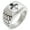 Silver, variant on Stainless Steel Floral Fleur De Lis Geometric Pattern Step-Down Biker Style Polished Ring