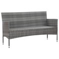 thumbnail image 2 of vidaXL 3-Seater Garden Sofa with Cushions Grey Poly Rattan, 2 of 5