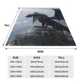 thumbnail image 3 of Honeii Valley Gray Dragon Print Fleece Blanket - Throw Blanket for Bed, Sofa, Couch, Camping, and Travel , Microplush Ultra Soft Warm Blanket-40"x30", 3 of 7