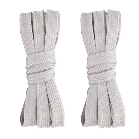 2pair Double Layers Flat Shoe Laces Gray for Sneakers Boots Adults Kids 24"-72"
