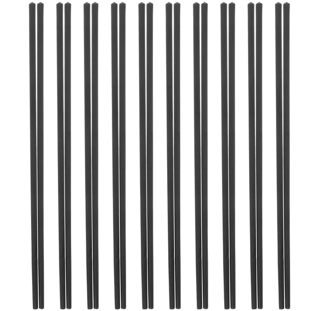 10 pares de palillos chinos de estilo japonés para el hogar, palillos de aleación antideslizantes (negro)