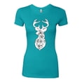 thumbnail image 2 of Deer Rose Animal Lover Womens Slim Fit Junior Tee, Tahiti Blue, Medium, 2 of 3