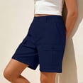 thumbnail image 5 of Womens Summer Shorts Relaxed Fit 2026 Casual High Waisted Cargo Shorts with Pockets Outdoor Vacation Shorts by Yigetop Navy M, 5 of 5