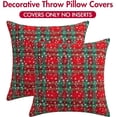 thumbnail image 6 of 2PCS Christmas Plaid Decorative Throw Pillow Covers Snowflake for Sofa Farmhouse Decor，18x18 Inch, 6 of 6