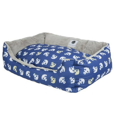 UPC: 0855786007008 | Petique BD02502005 Anchors Away Reversible Pet Bed Medium