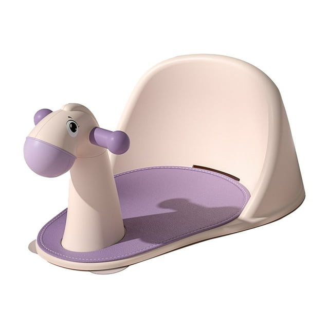 Asiento de baño de dibujos animados, multifuncional, portátil, para niños, bonito asiento de baño para bebés con ventosas fuertes, color rosa